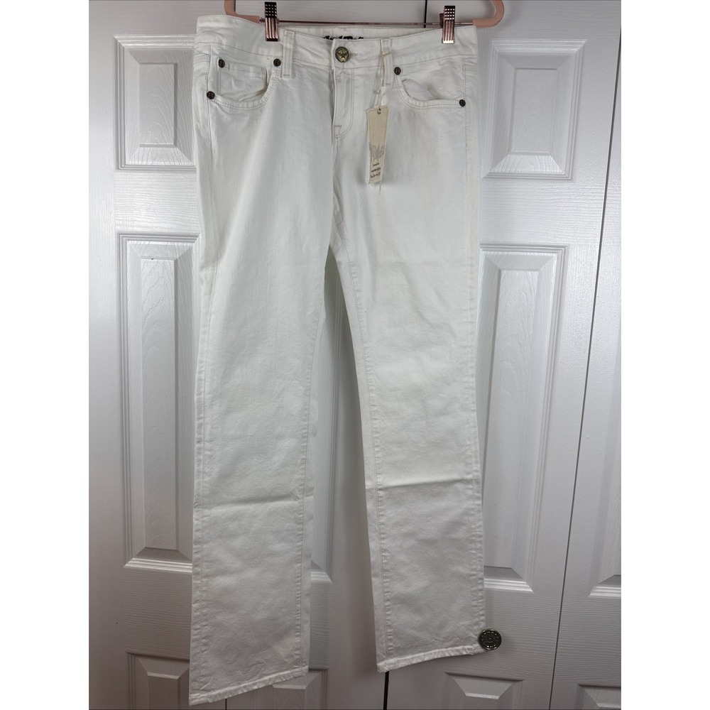 Hard Tail Patty‎ Slim Fit Low Rise Jeans White Wash Womens 31 NWT